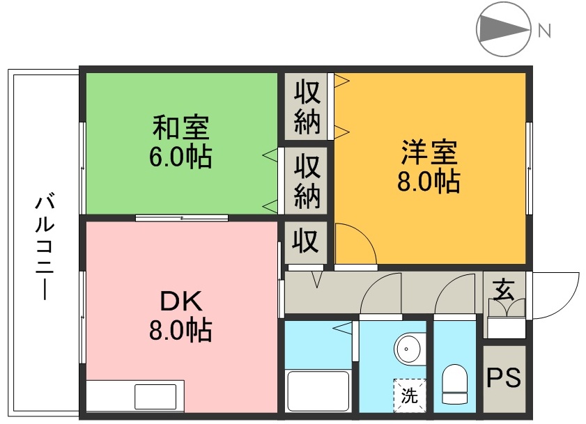 シャルム池上Ⅰ 301号室 間取り