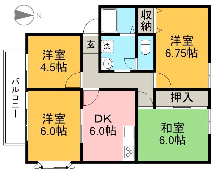 サンビレッジ一ツ橋　Ａ棟 間取り図