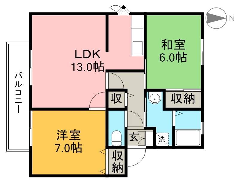 イチゴハイツⅡ　Ｂ棟 間取り図