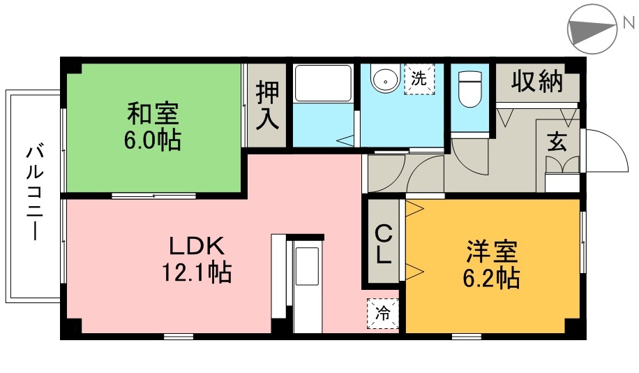 フォブール一宮　Ａ棟 201号室 間取り