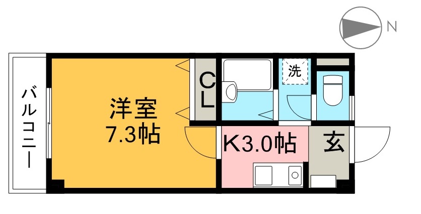 ヴィラ・アンソレイエ鴨部 104号室 間取り