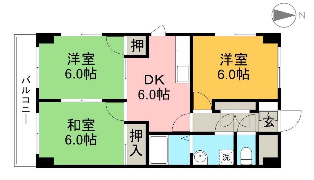 パレスハイツ萩野 間取り図