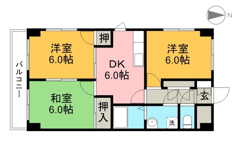 パレスハイツ萩野 間取り図