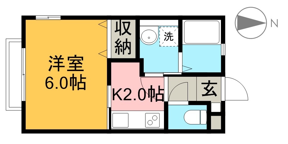 レトア新屋敷 201号室 間取り