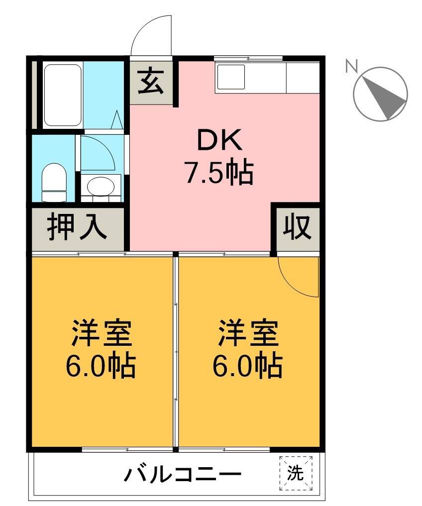 第五土佐コーポ 202号室 間取り