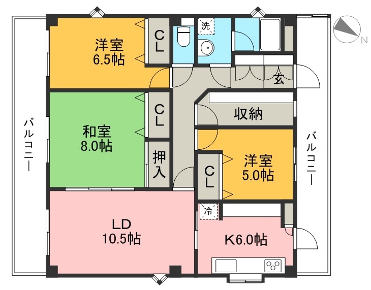 土佐っ子参拾壱番館 301号室 間取り