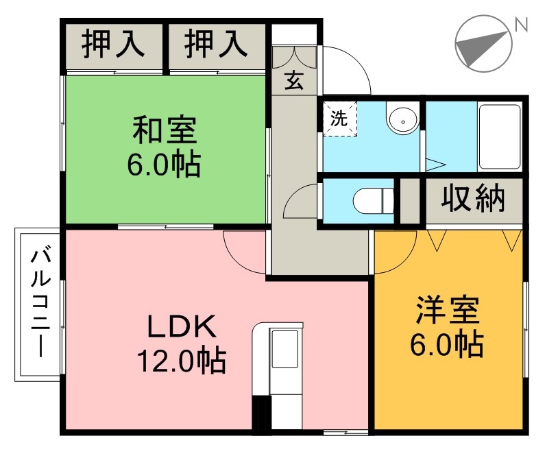 コーポリベール　Ｂ棟 202号室 間取り