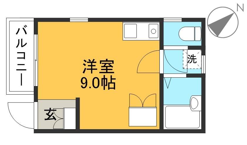 ヴィーゼ薊野 102号室 間取り