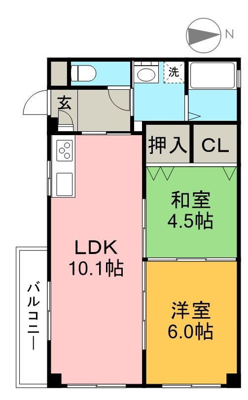 ラフィネ西秦 306号室 間取り