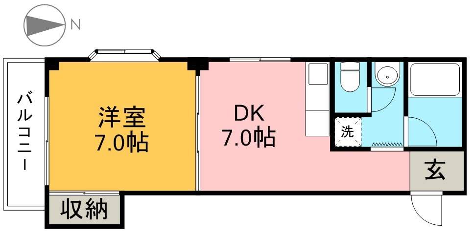 カナルシャトーＤ７ 201号室 間取り