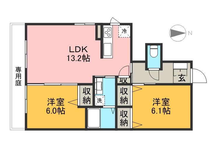 シャーメゾン一ツ橋Ⅱ 間取り図