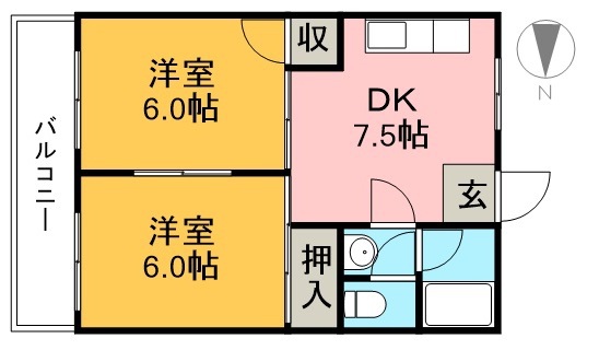 センターハウスはりまや 402号室 間取り