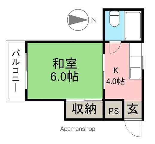 シャトーふみ 205号室 間取り