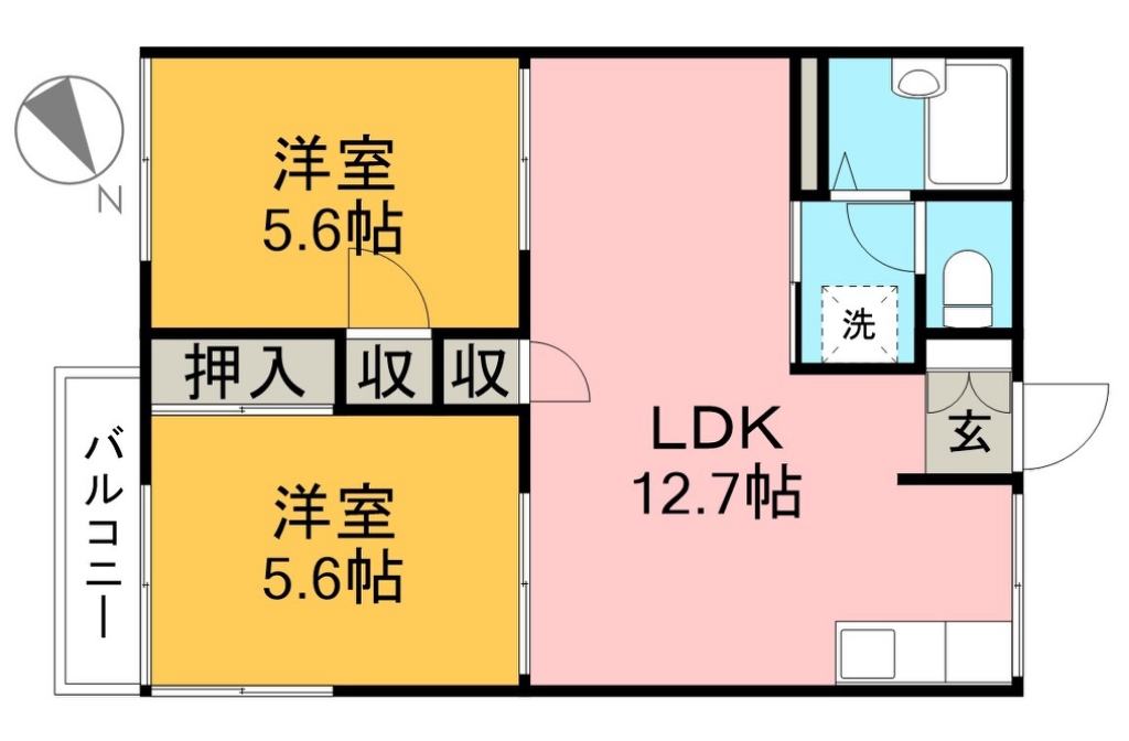 さくらハイツ 202号室 間取り