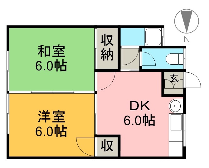 城山マンション 201号室 間取り