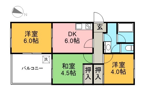 四季の森ハイツ 205号室 間取り