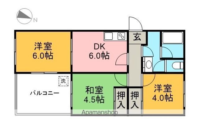 四季の森ハイツ 205号室 間取り