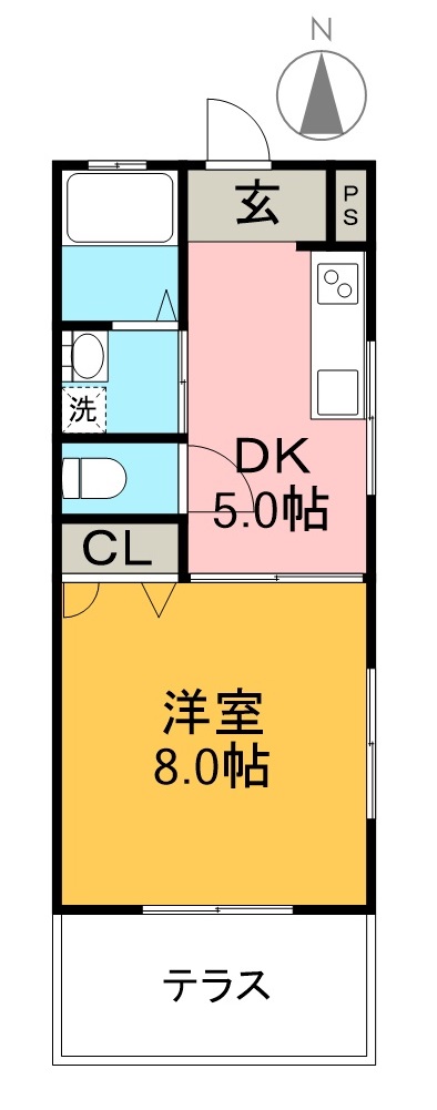 カーサブライト 103号室 間取り