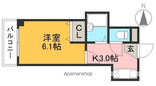リヴィエラ上町Ⅱ 406号室 間取り