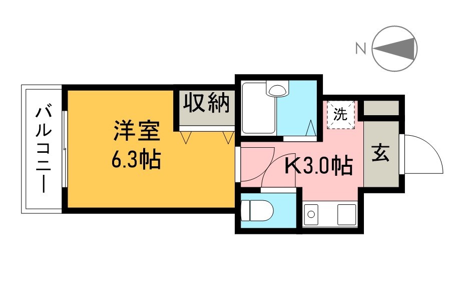 リヴィエラ上町Ⅲ 405号室 間取り