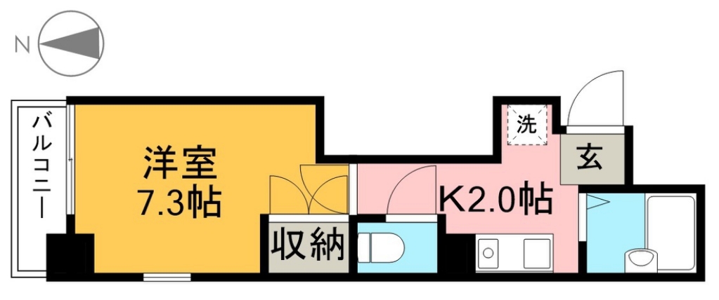 リヴィエラ上町Ⅲ 204号室 間取り