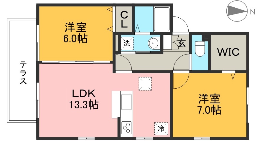 セジュール　ウィルモア 101号室 間取り