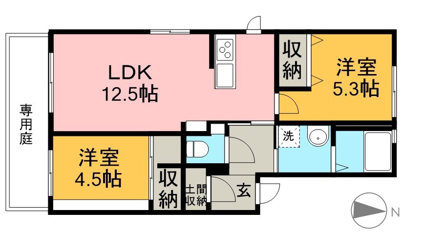 クレール林崎　Ｂ棟 103号室 間取り