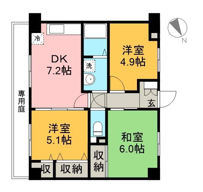 フィネス秦南 104号室 間取り