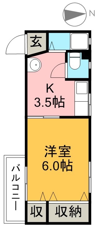 コーポ登勢 302号室 間取り