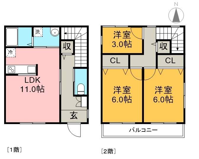 シエル E号室 間取り