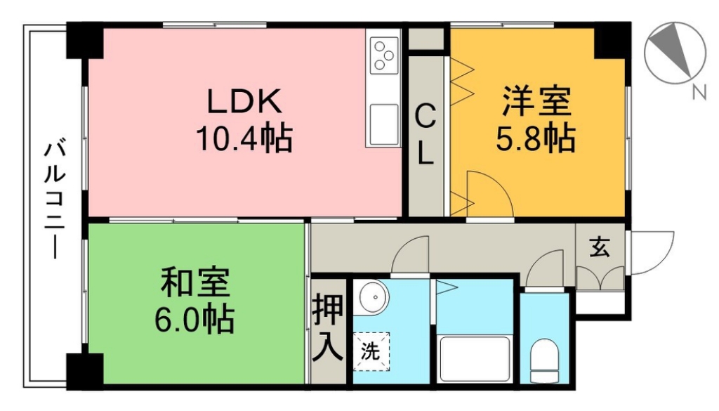 Ｂａｌｃｏｎｙ８南の丸 503号室 間取り