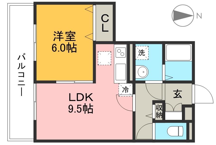 ビレッジ北久保　Ｃ棟 105号室 間取り