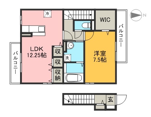 エクレール 201号室 間取り