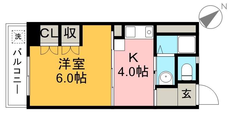 コスモハイツ高須２Ｃ 401号室 間取り