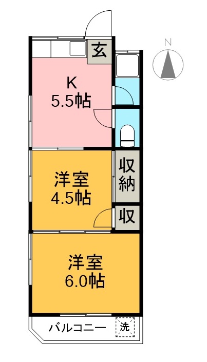 西泉荘 301号室 間取り