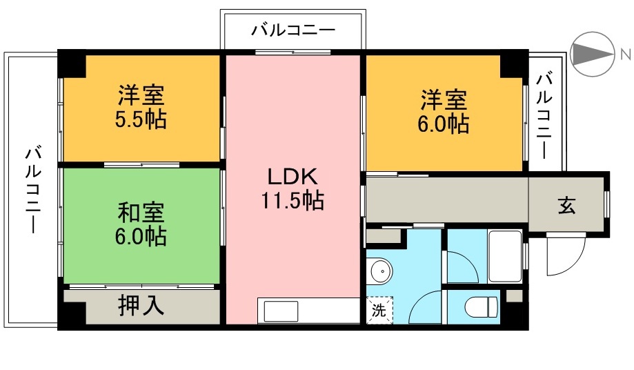 パークサイド高須Ⅱ 807号室 間取り