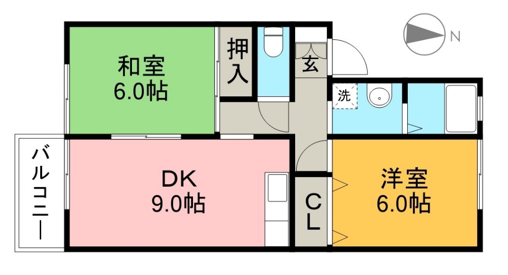 セジュールＯＫ　Ｂ棟 202号室 間取り