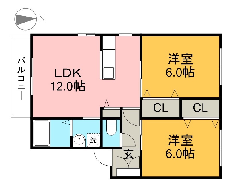 シャーメゾン中通　Ｂ棟 間取り図