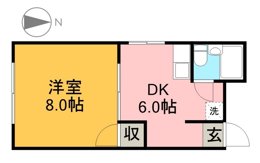 スミダハイツ 2F号室 間取り