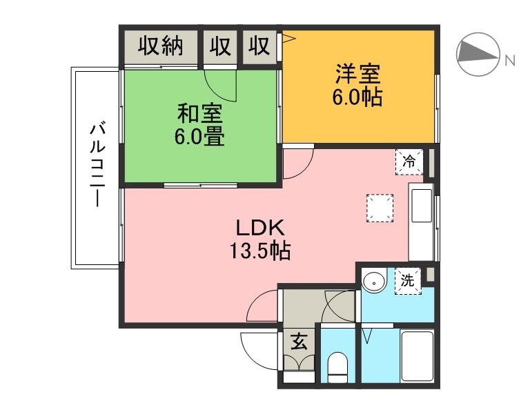 アムール　Ａ棟 101号室 間取り