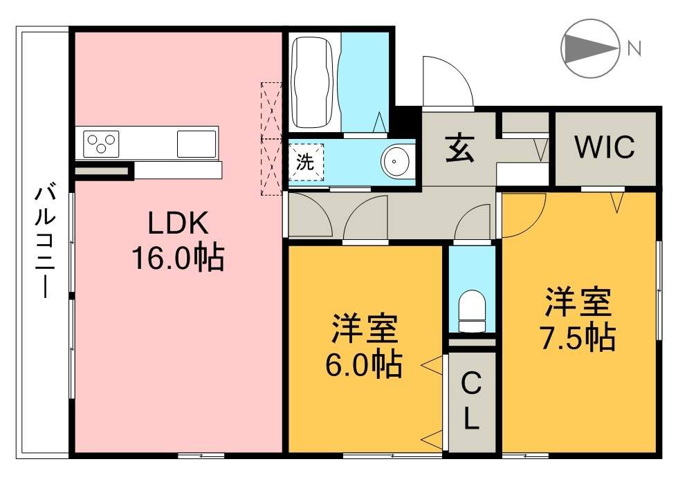 アムール 301号室 間取り