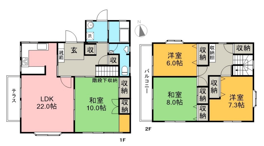 天王南８丁目貸家 間取り図