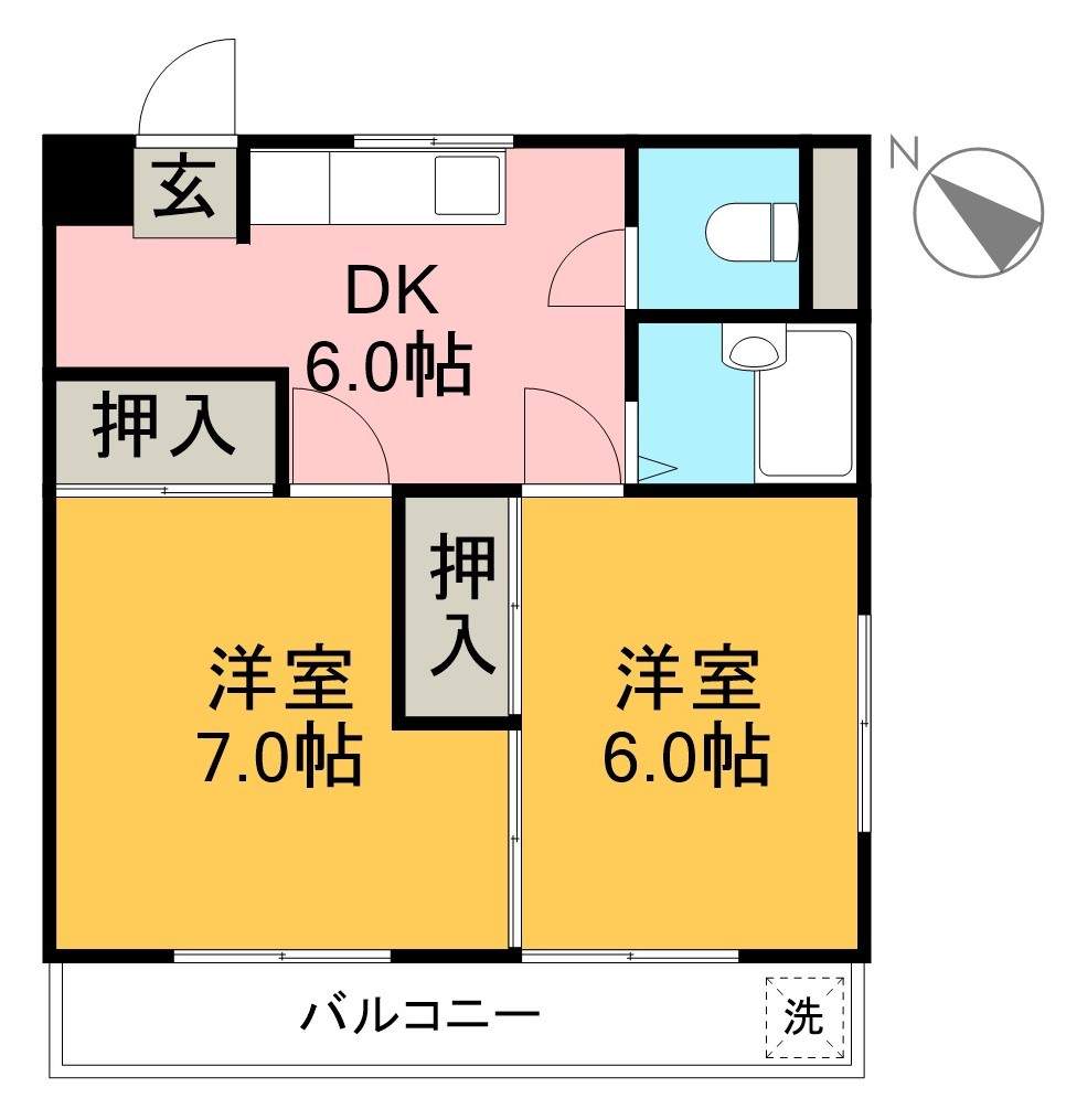 小松マンション（塩屋崎） 201号室 間取り