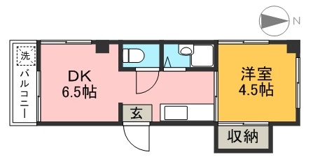 第３五陽ハイツ 3F西号室 間取り