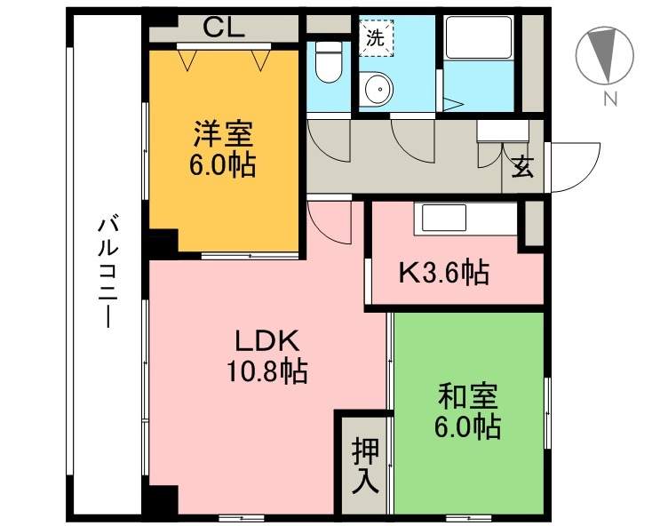 トレジャーハウス六泉寺 201号室 間取り