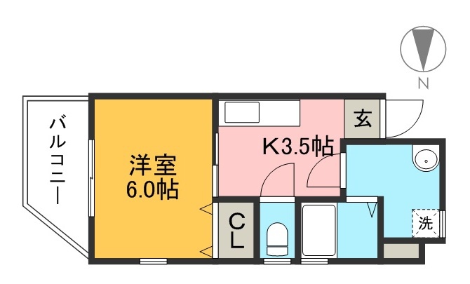 アゼリア若松 401号室 間取り