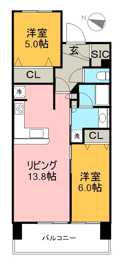 ロイヤルガーデン追手筋 1505号室 間取り