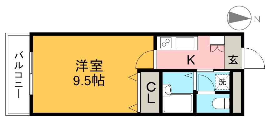 エポカ大川筋 201号室 間取り