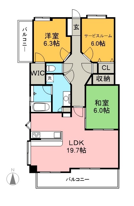 フローレンス鷹匠ＧＡ 201号室 間取り