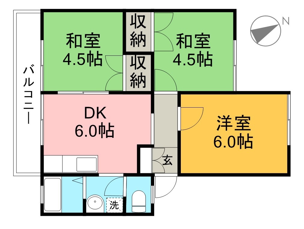 ハイツ暁Ⅱ 間取り図